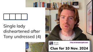 Minute Cryptic Clue #138 for 10 Nov 2024: Single lady disheartened after Tony undressed (4)