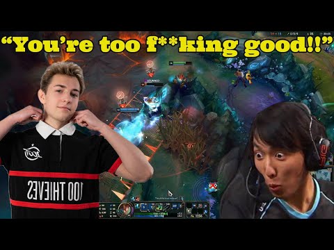 100T Busio IMPRESSED Doublelift With Champions Queue Plays Like This!!