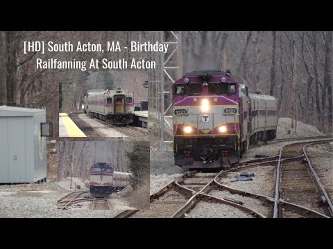 [HD] South Acton, MA - Birthday Railfanning At South Acton