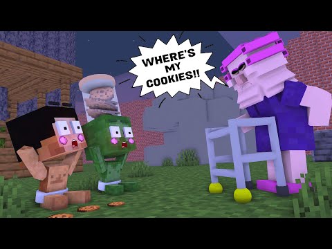 Monster School || ZOMBIE AND HEROBRINE ESCAPE GRUMPY GRAN HORROR (Scary Obby) - Roblox Animation