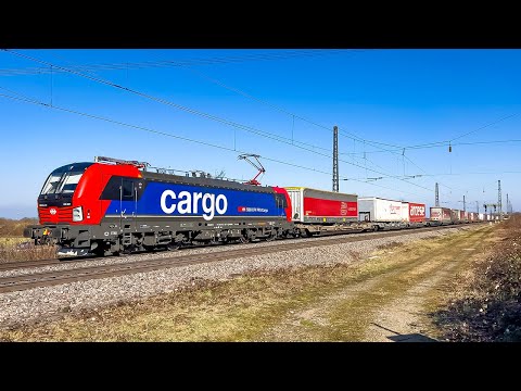 💥 "Invasion" der Güterzüge am Oberrhein 😳 : Ergiebiger Zugverkehr auf der Rheintalbahn 🇩🇪↔️🇨🇭