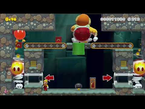 Builder Mario Lesson(easy) by あやざ 🍄 Super Mario Maker 2 ✹Switch✹ #biu