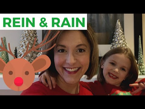 Part of a video titled How to Pronounce RAIN & REIN Homophones English ... - YouTube