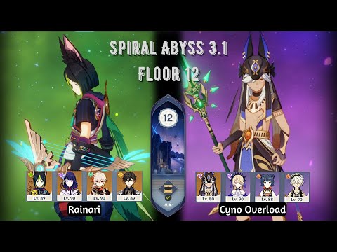 C0 RaiNari (Raiden-Tighnari) & C0 Cyno Overload - Spiral Abyss 3.1 Floor 12 | Genshin Impact