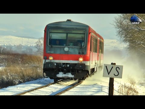 Duewag BR628 442-5 DMU in Zăpadă/Snow în Viteză spre Aleșd/on Speed to Aleșd - 16 January 2021