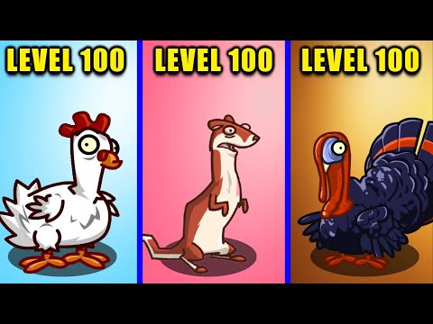 PVZ 2 - All Plants Max Level vs Chicken & Ice Weasel & Turkey Zombie Level 100