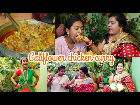 CALIFLOWER CHICKEN CURRY || cherrysathakshi