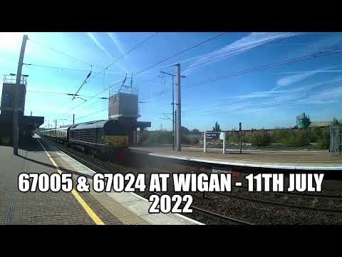 67005 & 67024 at Wigan North Western - 11th July 2022