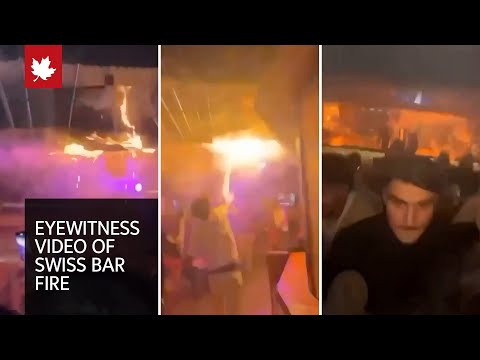 Eyewitness video shows start of deadly fire at Swiss bar