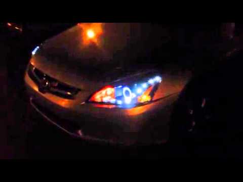 CG Black Halo Projector Headlights with R8 LED Style