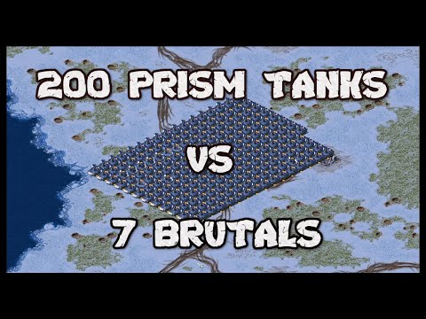 Red Alert 2: 200 Prism Tanks Vs. 7 Brutals