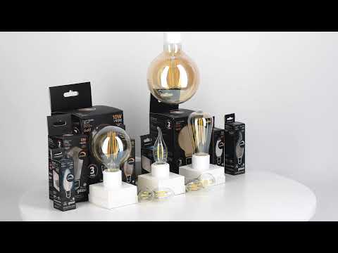Видео Лампа Gauss Filament Шар 5W 420lm 2700К Е27 диммируемая LED 1/10/50 Артикул: 105802105-D