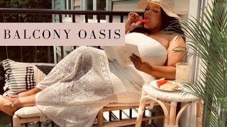 Small Balcony Makeover for renters | Thrifted + 5Below | Summer Chill Vibes