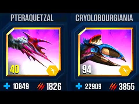 PTERAQUETZAL VS CRYOLOBOURGIANIA | JURASSIC WORLD THE GAME