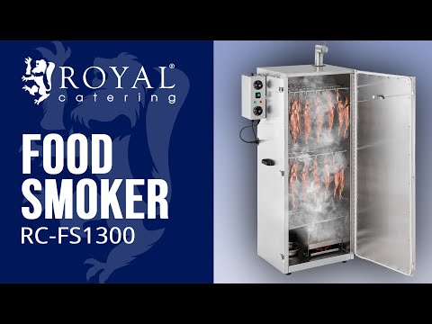 βίντεο - Καπνιστής τροφίμων - 147 L - Royal Catering - 8 ράφια