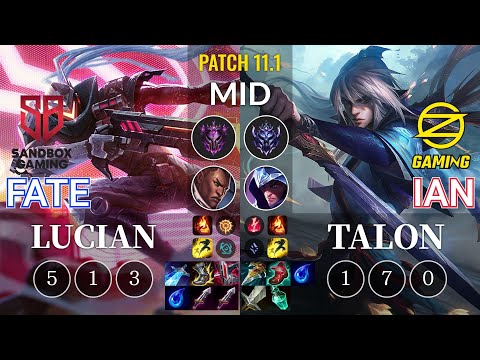 SB FATE Lucian vs OZ Ian Talon Mid - KR Patch 11.1