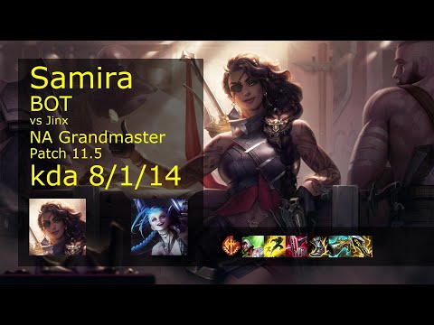 Samira ADC vs Jinx - NA Grandmaster 8/1/14 Patch 11.5 Gameplay