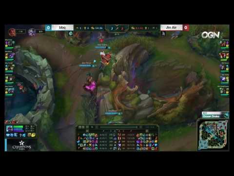 BBQ vs JAG Highlights Game 1 LCK Spring 2017 W2D2 BBQ Olivers vs Jin Air Green Wings