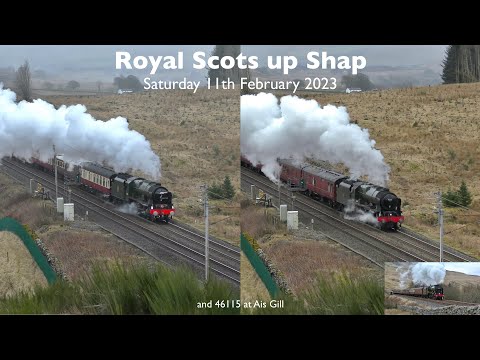 Royal Scots Climb Shap and 46115 at Ais Gill - 11th Feb 2023