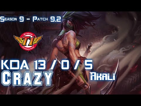 SKT Crazy AKALI vs URGOT Top - Patch 9.2 KR Ranked