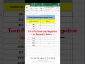 How to Convert Positive Numbers to Negative in Excel 🔢➡️➖ #excel #excelshorts #exceltricks