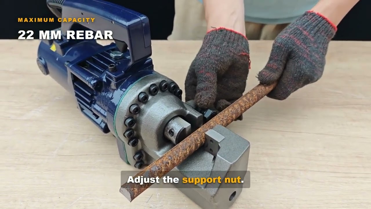 RC-22 electro-hydraulic rebar cutter cutting rebar video