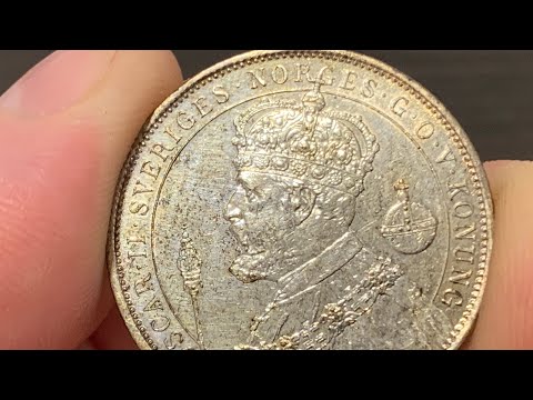 Coin 2 kronor 1897Accession of King Oscar II