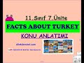 11. Sınıf  İngilizce Dersi  Facts from Turkey 7. Ünite konu anlatımı ve etkinlikler videosu. Gramer bilgisi, kelime, etkinlikler. 7. Ünite ile ilgili her şey var bu videoda. Abone olup ... konu anlatım videosunu izle