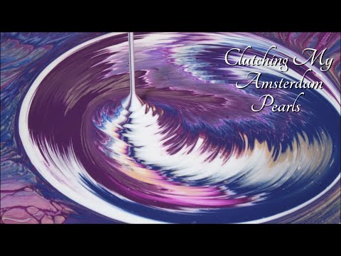 Mermaids Clutching Their Pearls 💫  Using Acrylic Amsterdam Pearls in a Wandering Straight Pour! Wow!