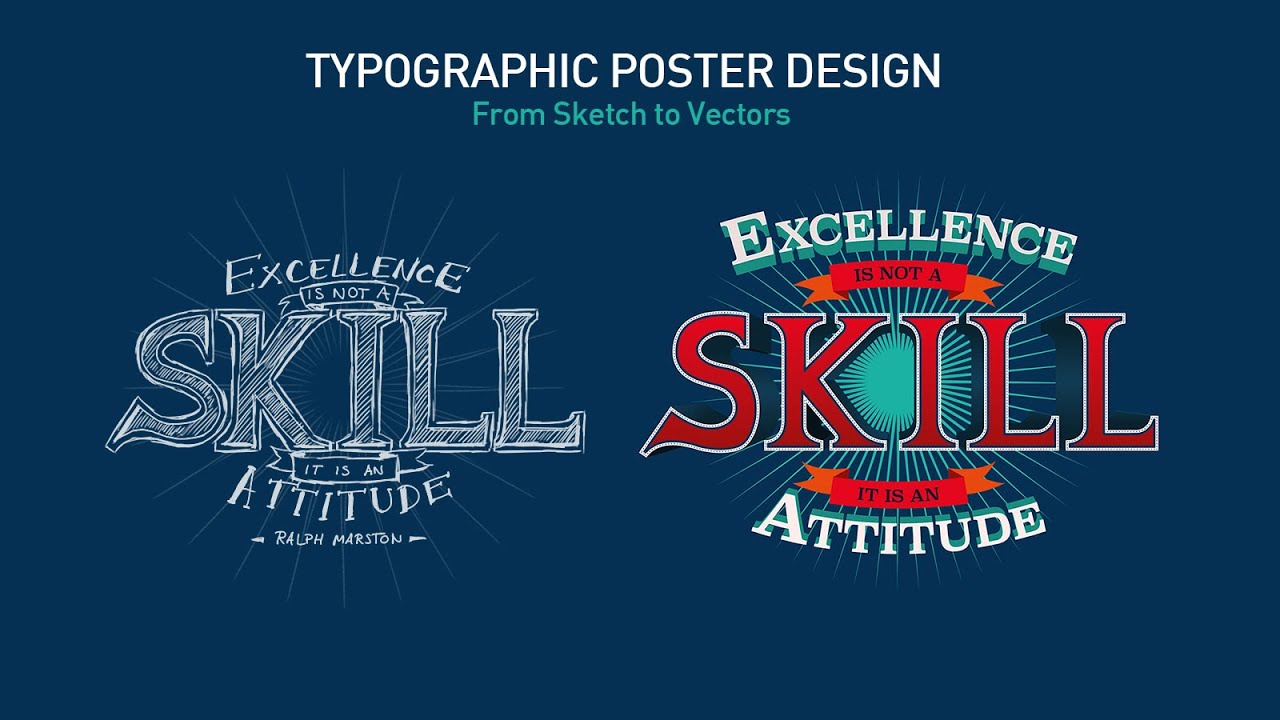 Typographic Poster Design - From Sketch to Vectors