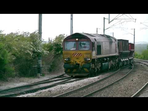 (HD) Euro Cargo Rail 66028 & 66222 at Hazebrouck & Caffiers - 11/5/14