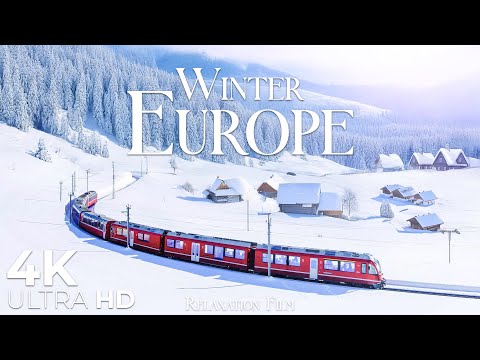 Europe 4K • Winter Nature Relaxation Film with Deep Piano Music