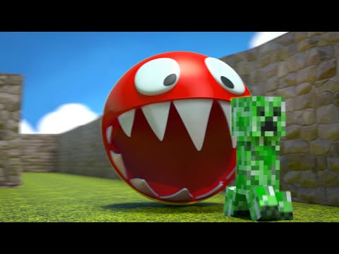 Tiny Creeper Vs Red Monster Pacman