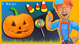 1 Hour of Nursery Rhymes Compilation with Blippi | Halloween Songs for Kids and More
