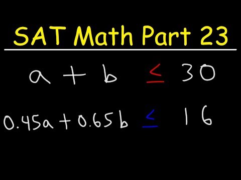 SAT Math Part 23 Writing Systems of Inequalities
