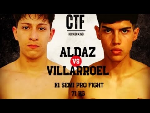 Duanny Aldaz (rojo) vs Manuel Villarroel (azul) Combate de K1 semi profesionales, 71 kg.