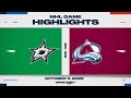 NHL Highlights | Stars vs. Avalanche - October 11, 2025