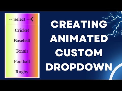 Custom Dropdown Menu Animated List Html Css Javascript