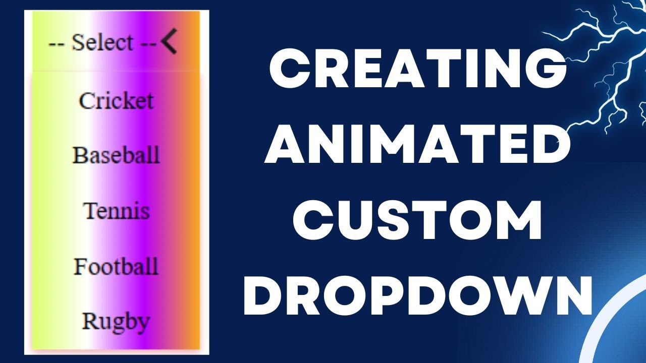 Custom Dropdown Menu animated list HTML, CSS, Javascript