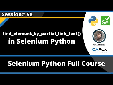 Find_element_by_partial_link_text Command Selenium Python Session 58