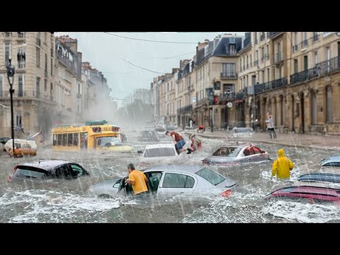 France now! Flash flood in Cannes washes away people and cars, Europe is shocked