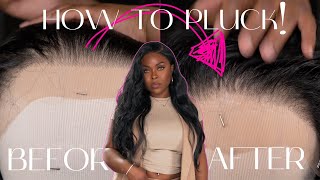 HOW TO: Pluck a hairline 2 WAYS | synthetic wig customization | (On & Off the mannequin head)