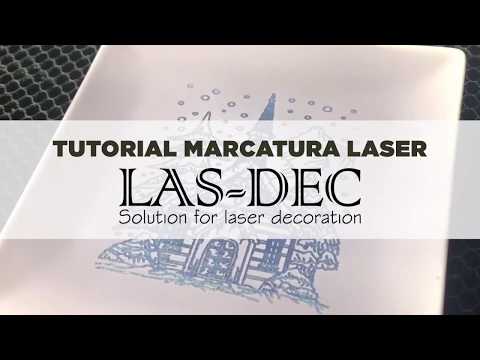 LAS-DEC: marcatura laser su piatto ceramica con colore blu