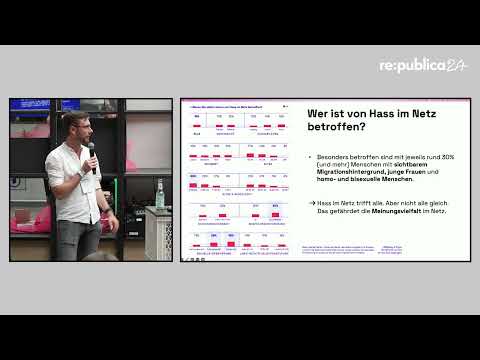 Video Thumbnail: re:publica 2024: Lauter Hass, Leiser Rückzug. Zahlen einer repräsentativen Befragung zu Hass im Netz