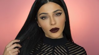 SMOKEY EYELINER + DARK LIPS | DRUGSTORE MAKEUP