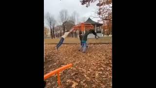 Ouch! Epic Ball Breaker Fail on the Merry-Go-Round!