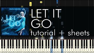 Frozen - Let It Go - Piano Tutorial - Idina Menzel + Sheets