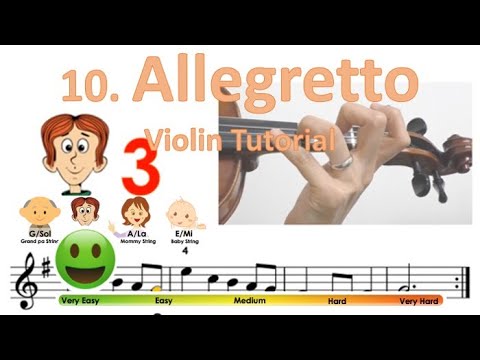 Allegretto | Suzuki Violin book 1 | Notes & finger pattern tutorial on Violin | HTP TV