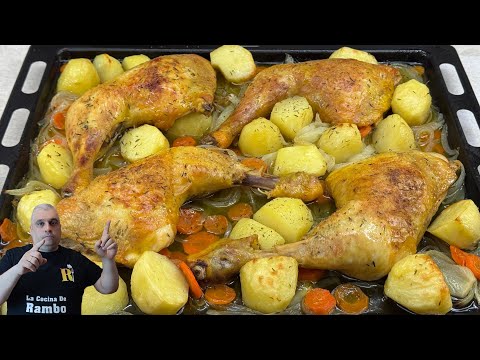 How to make Roasted Chicken with Potatoes, Onions and Carrots - Quick and Easy Recipes 😋😋