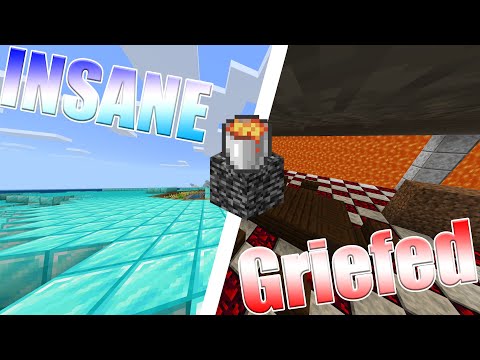 INSANE DIAMOND BASE AND GRIEFED BASE ON MINECRAFT BEDROCK ANARCHY REALM!
